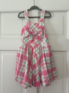 Little Sleepies Springtime Plaid Bow Bubble Dress